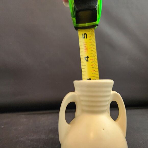 Set 2 Shawnee Pottery Vases 3" Miniature Mini Ivory Cream Jug READ USA 1940s VTG - Picture 11 of 12